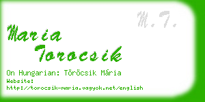 maria torocsik business card