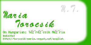 maria torocsik business card